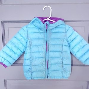 GAP Lightweight Hooded Puffer Jacket Coat baby girl 12-18m